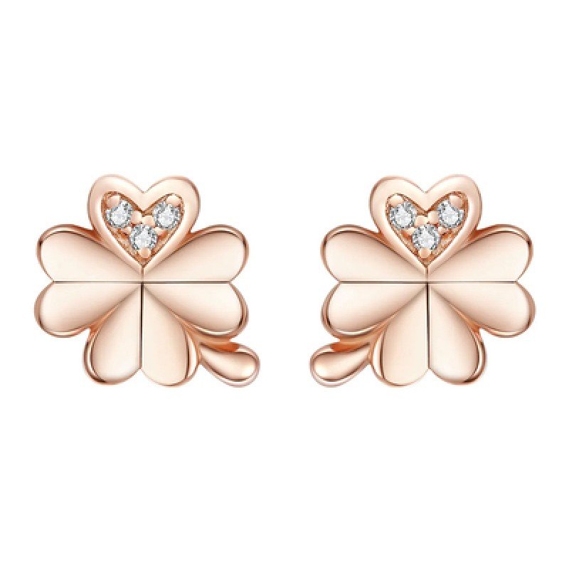 BAMOER BAMOER σκουλαρίκια καρφωτά BSE233, κυβική ζιρκόνια, ασήμι 925, ροζ χρυσό