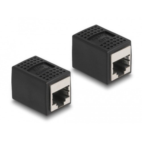 DELOCK DELOCK αντάπτορας RJ45 θηλυκός 87796, Cat.6a, 8P/8C, μαύρος