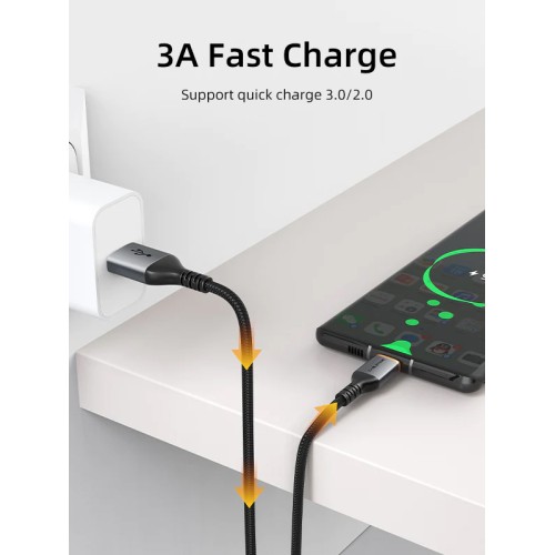 CABLETIME CABLETIME καλώδιο USB σε USB-C CT-AMCM3A, 3A, 1m, μαύρο