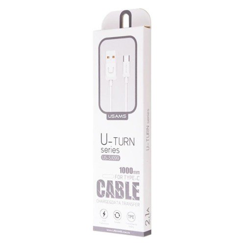 USAMS USAMS καλώδιο USB-C σε USB US-SJ099, 2.1A, 1m, λευκό