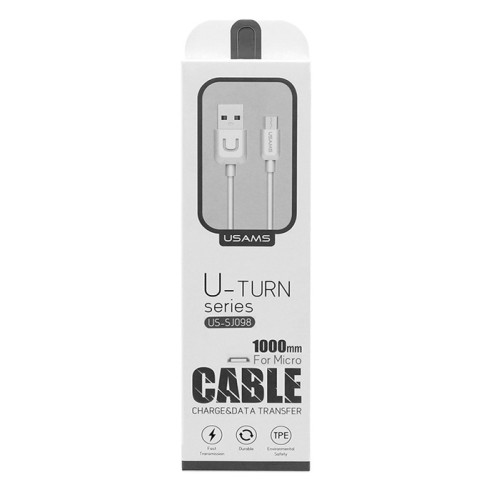 USAMS USAMS καλώδιο Micro USB σε USB US-SJ098, 10.5W, 1m, λευκό