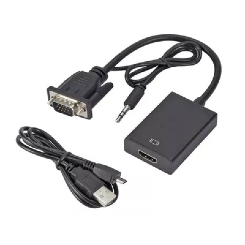 Powertech POWERTECH αντάπτορας VGA & 3.5mm σε HDMI PTH-078, μαύρος