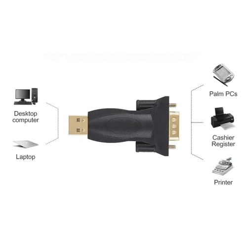 Powertech POWERTECH αντάπτορας USB 2.0 σε RS232 CAB-U152, PL2303TA, μαύρος