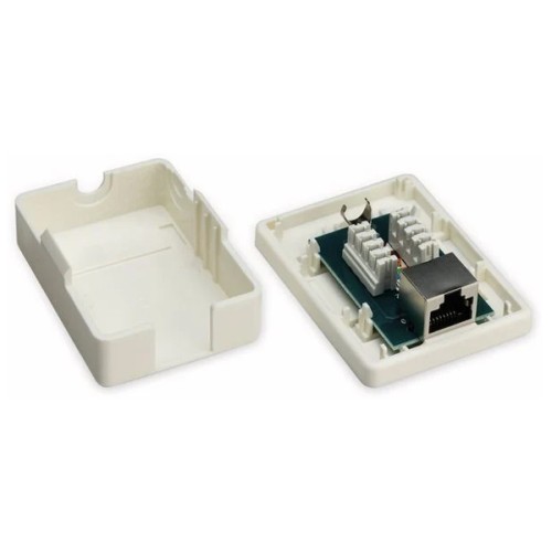 GOOBAY GOOBAY επιτοίχια πρίζα δικτύου 77634, 1 θύρα RJ45, CAT 6 STP, λευκή