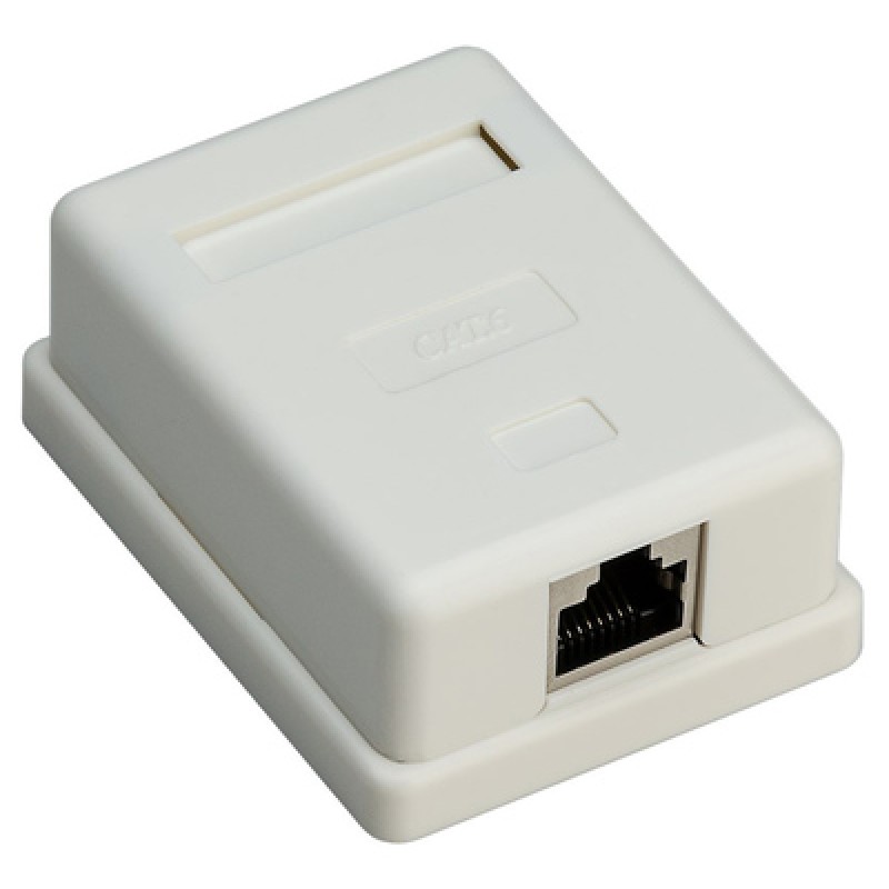 GOOBAY GOOBAY επιτοίχια πρίζα δικτύου 77634, 1 θύρα RJ45, CAT 6 STP, λευκή