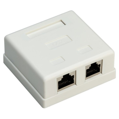 GOOBAY GOOBAY επιτοίχια πρίζα δικτύου 77635, 2 θύρες RJ45, CAT 6 STP, λευκή