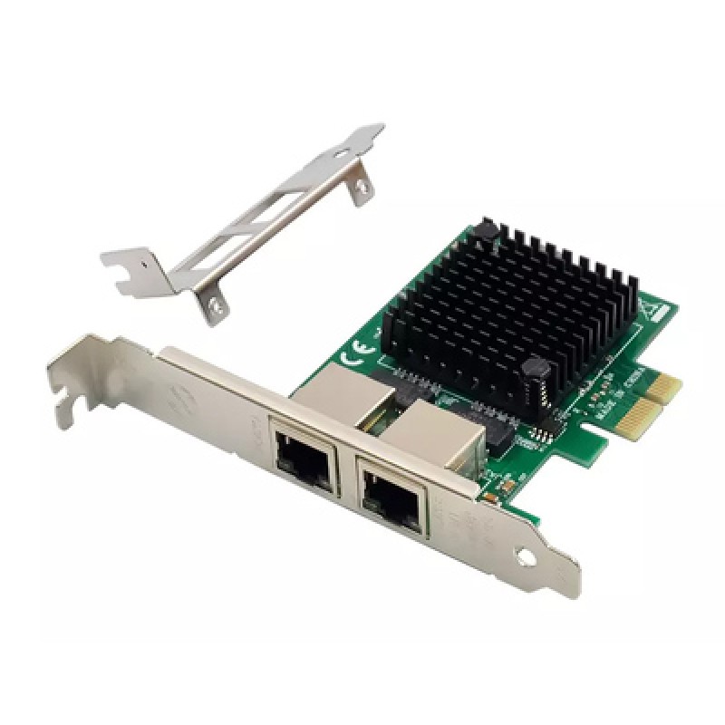 Powertech POWERTECH κάρτα επέκτασης PCIe σε 2x RJ45 Gigabit ST7279, JL82571GB