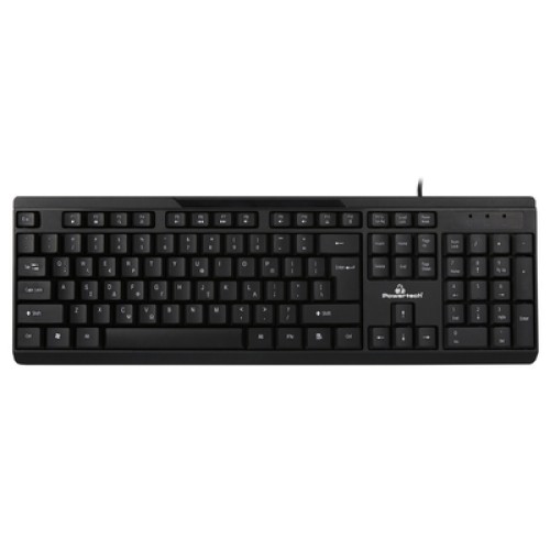 Powertech POWERTECH πληκτρολόγιο PT-1069, ενσύρματο, multimedia, EN/GR, μαύρο