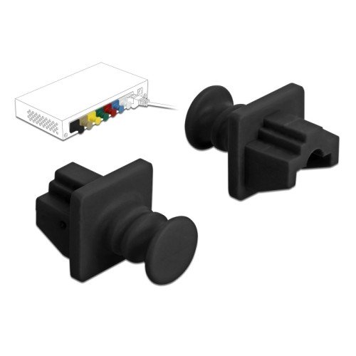 DELOCK DELOCK κάλυμμα προστασίας για θύρα RJ45 86176, μαύρο, 10τμχ
