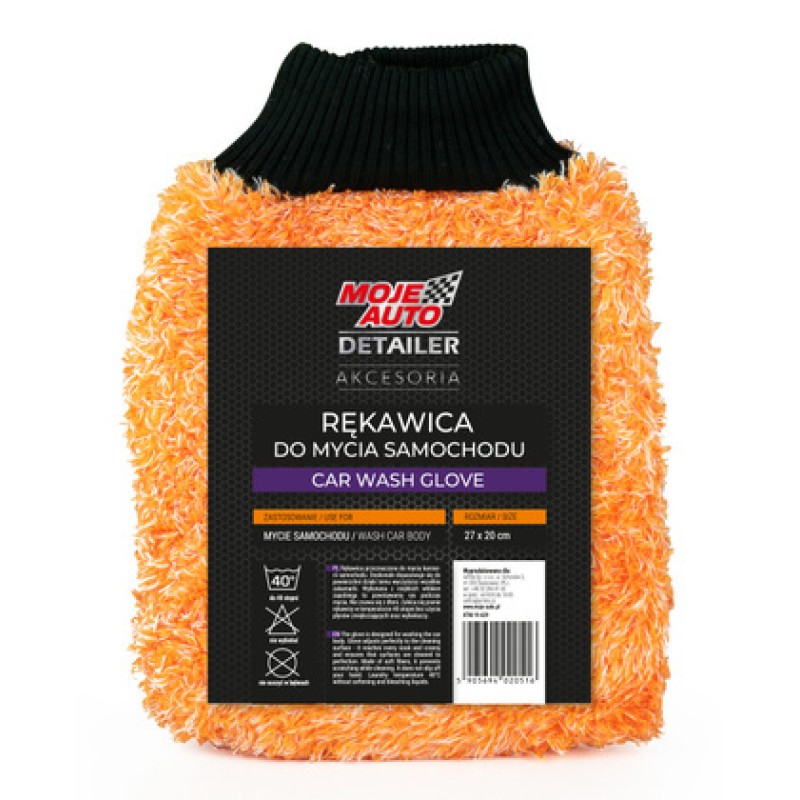 MOJE AUTO MOJE AUTO γάντι καθαρισμού αυτοκινήτου 19-629, 20x27cm, πορτοκαλί