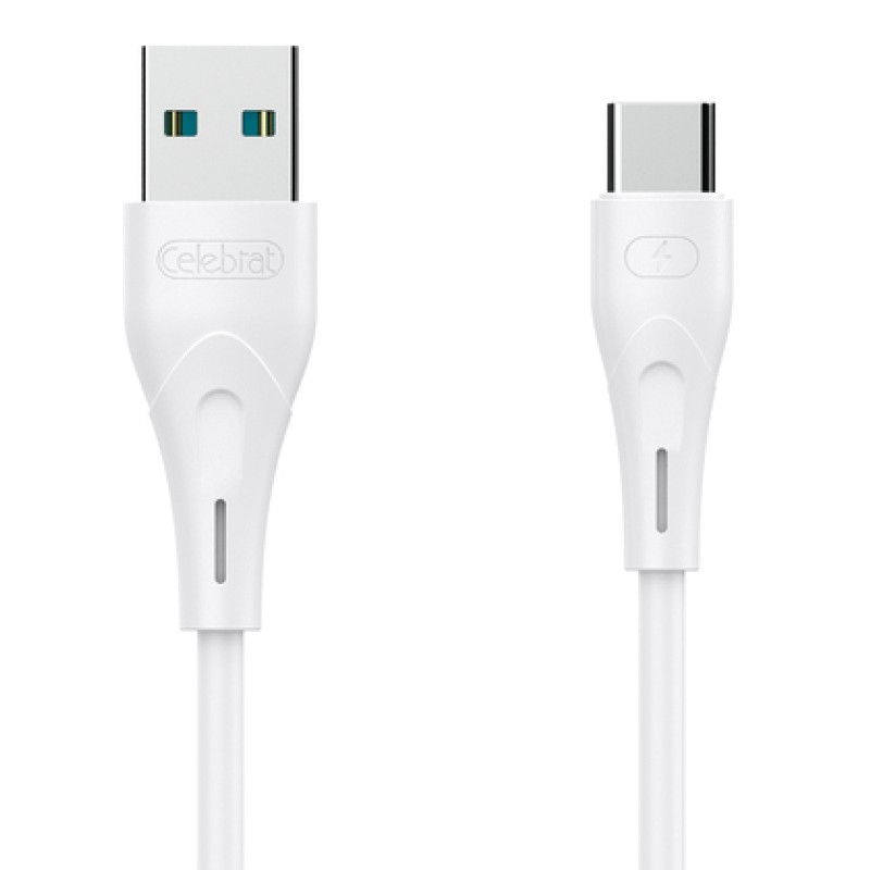 CELEBRAT CELEBRAT καλώδιο USB-C σε USB CB-18T, 3A, 480Mbps, 1m, λευκό
