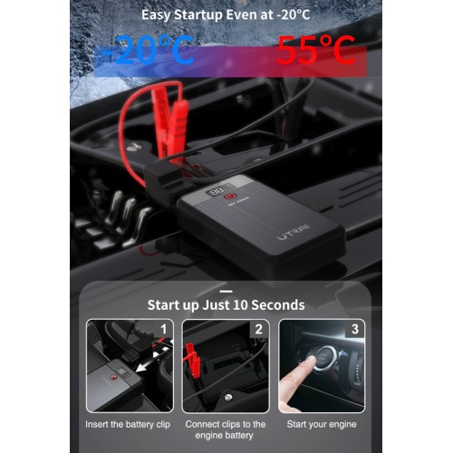 UTRAI UTRAI εκκινητής μπαταρίας αυτοκινήτου Jstar Air με φακό, 12V/1000A, 13000mah