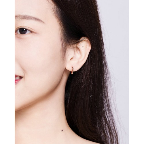 BAMOER BAMOER σκουλαρίκια κρίκοι BSE119, ασήμι 925, ροζ χρυσό