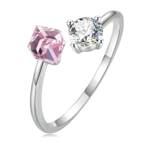 BAMOER BAMOER δαχτυλίδι BSR291, κυβική ζιρκόνια, ανοιγόμενο, ασήμι 925, ασημί