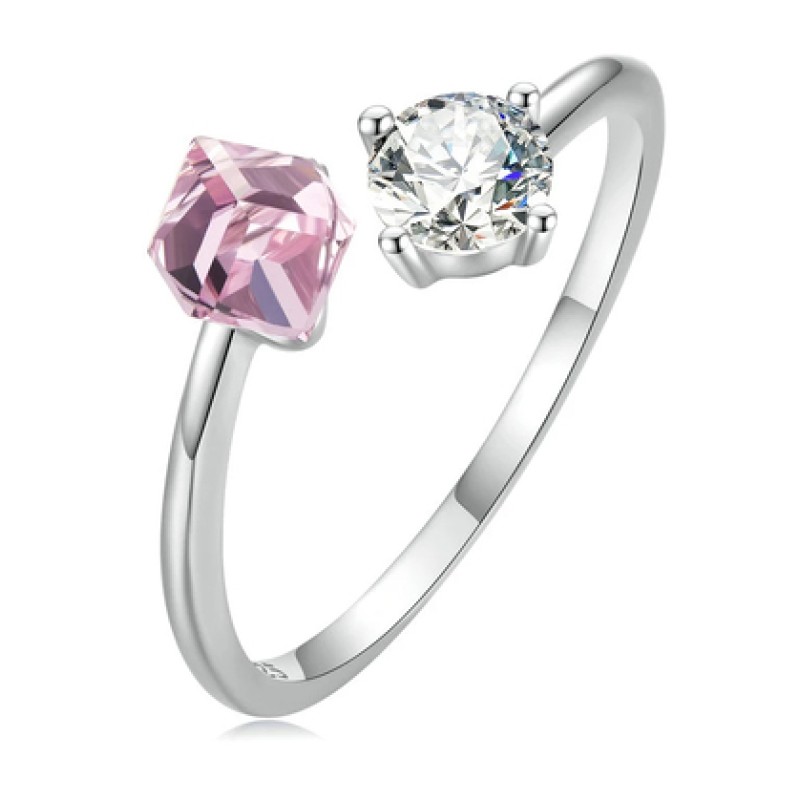 BAMOER BAMOER δαχτυλίδι BSR291, κυβική ζιρκόνια, ανοιγόμενο, ασήμι 925, ασημί