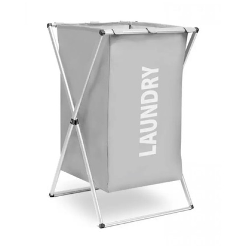 UNBRANDED Καλάθι απλύτων CLN-004 με 1 σάκο, υφασμάτινο, 60x38x35mm, γκρι