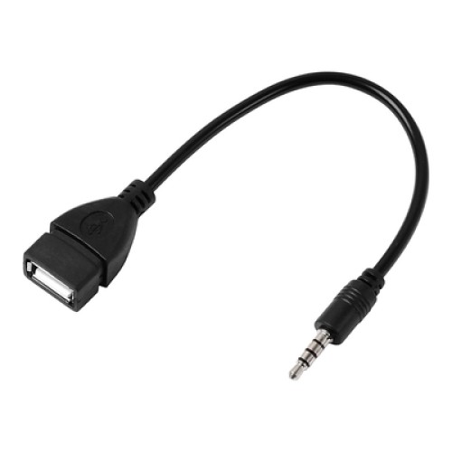 Powertech POWERTECH καλώδιο 3.5mm σε USB 2.0 female CAB-J055, 0.5m, μαύρο
