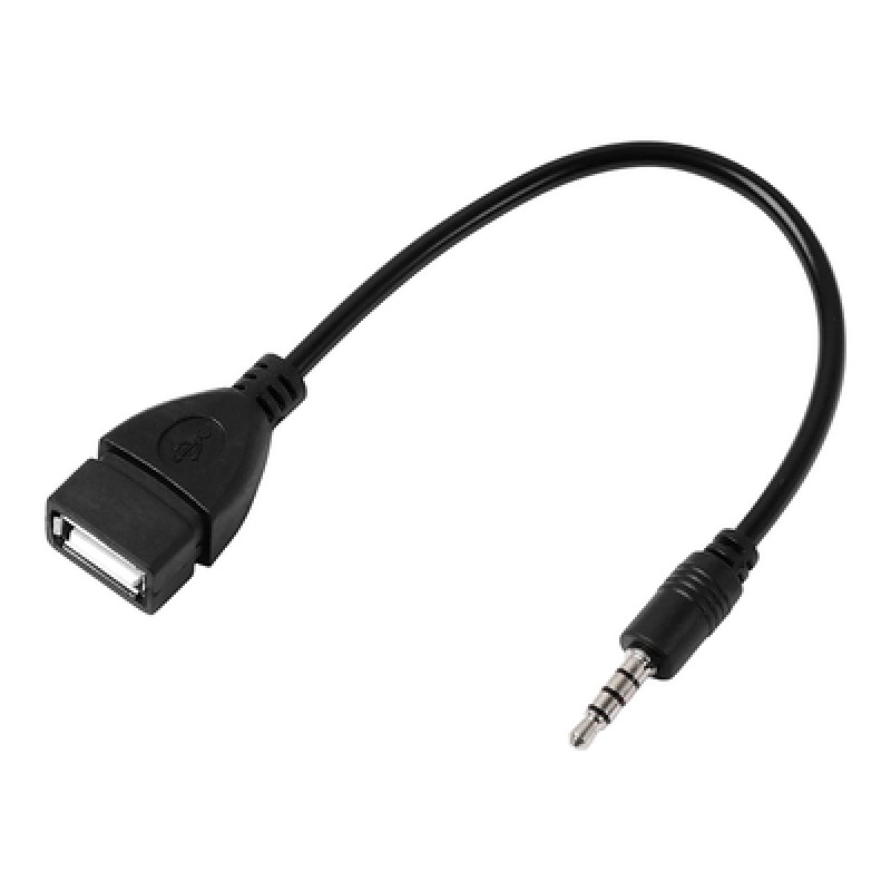 Powertech POWERTECH καλώδιο 3.5mm σε USB 2.0 female CAB-J055, 0.5m, μαύρο
