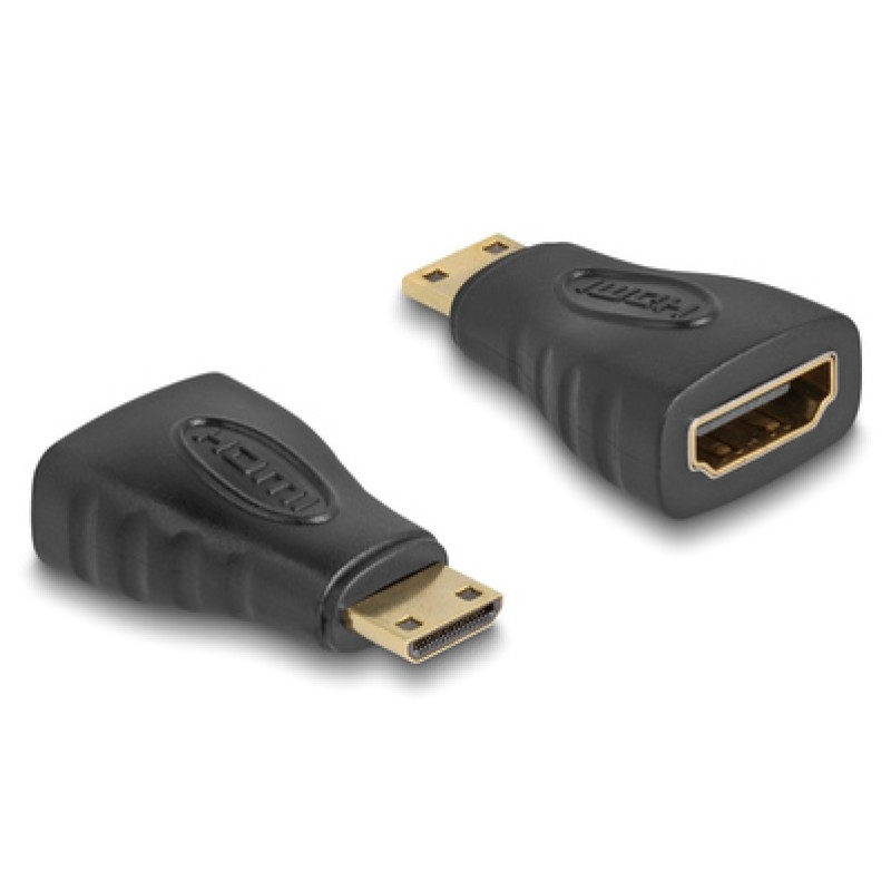 DELOCK DELOCK αντάπτορας mini HDMI σε HDMI 65244, gold plated, μαύρος