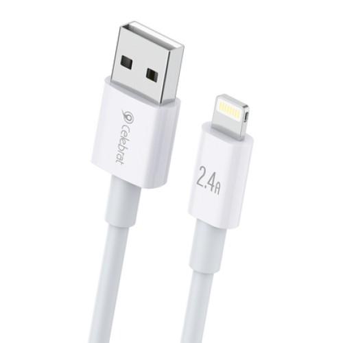 CELEBRAT CELEBRAT καλώδιο Lightning σε USB CB-24L, 2.4A, 1.2m, λευκό