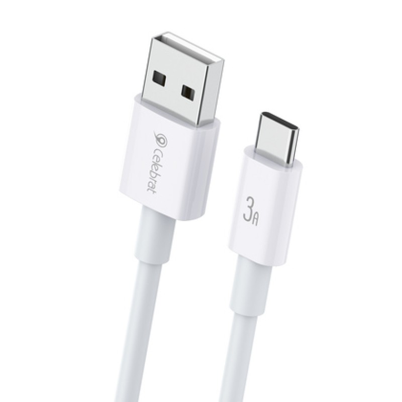 CELEBRAT CELEBRAT καλώδιο USB-C σε USB CB-24C, 3A, 1.2m, λευκό