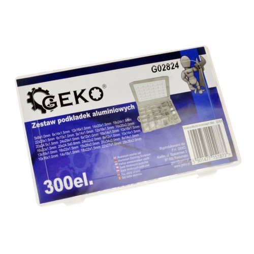 GEKO GEKO σετ αλουμινένιες ροδέλες G02824, διάφορα μεγέθη, 300τμχ