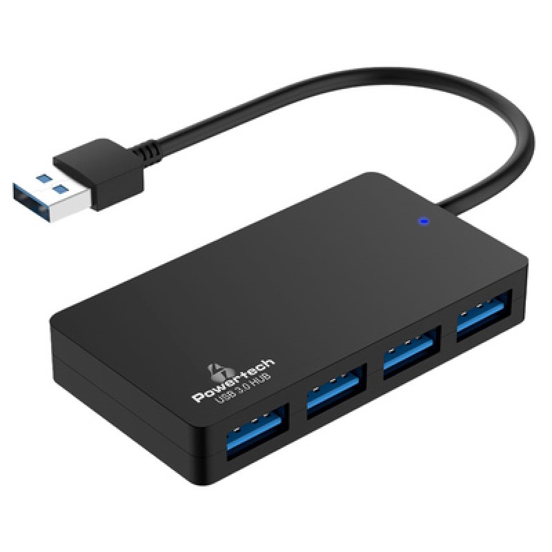 Powertech POWERTECH USB hub PT-1145, 4x θυρών, 5Gbps, USB σύνδεση, μαύρο