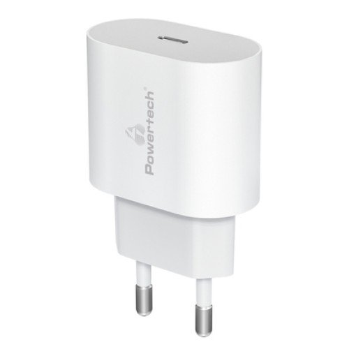 Powertech POWERTECH φορτιστής τοίχου PT-1150, USB-C, 12W, λευκός
