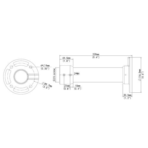 UNIARCH UNIARCH βάση κάμερας TR-CE45-IN, μεταλλική, λευκή