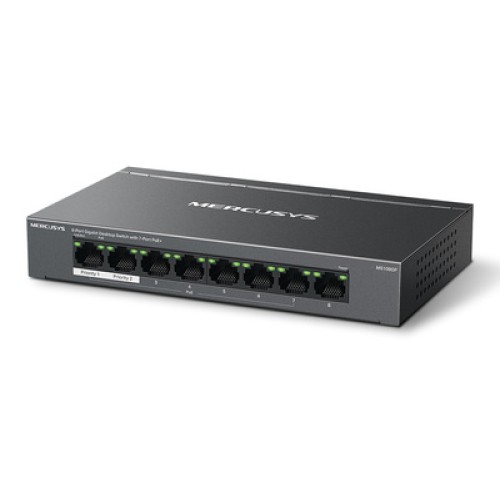 MERCUSYS MERCUSYS Desktop Switch MS108GP, 8x 10/100/1000 Mbps, PoE+, Ver. 1.0