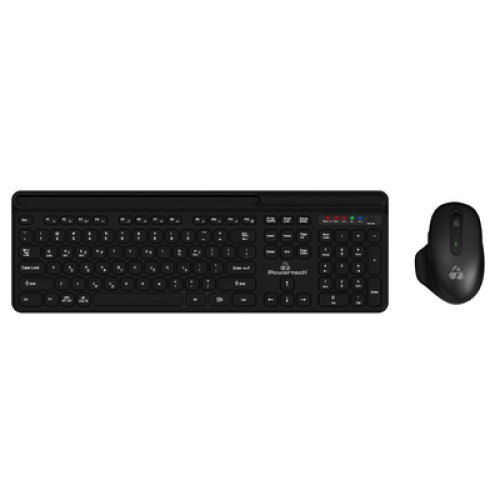 Powertech POWERTECH set ποντίκι & πληκτρολόγιο PT-1154, 2.4GHz & Bluetooth, μαύρο