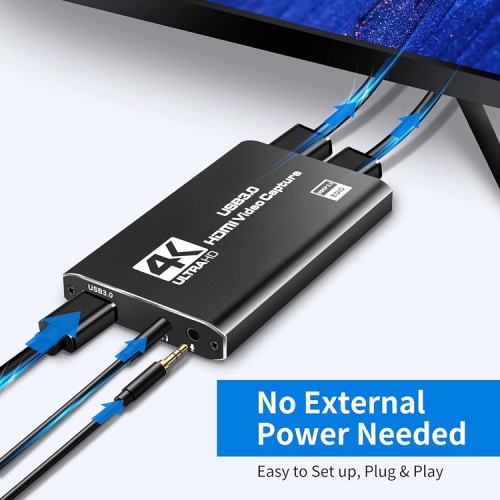 Powertech POWERTECH video capture CAB-H164, HDMI/USB σύνδεση, 4K/60Hz, μαύρο