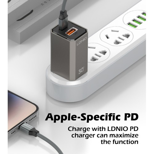 LDNIO LDNIO καλώδιο Lightning σε USB-C LC441I, 30W PD, 1m, γκρι