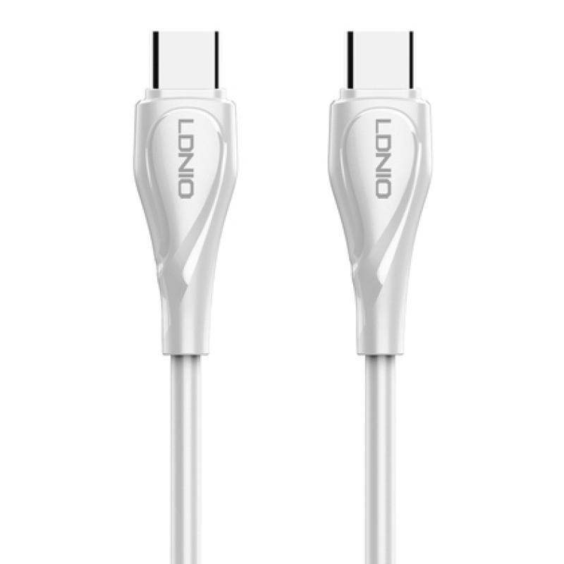 LDNIO LDNIO καλώδιο USB-C σε USB-C LC611C, 65W PD, 1m, λευκό