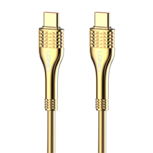 LDNIO LDNIO καλώδιο USB-C σε USB-C LC651C, 65W, 1m, χρυσό