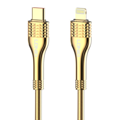 LDNIO LDNIO καλώδιο Lightning σε USB-C LC651I, 30W, 1m, χρυσό