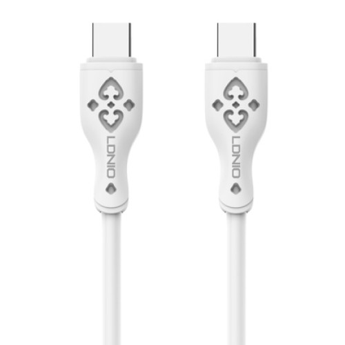 LDNIO LDNIO καλώδιο USB-C σε USB-C LC812C, 65W PD, 2m, λευκό