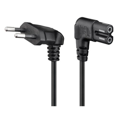 GOOBAY GOOBAY καλώδιο τροφοδοσίας Euro 97350, γωνιακό, 2x0.75 mm², 2m, μαύρο