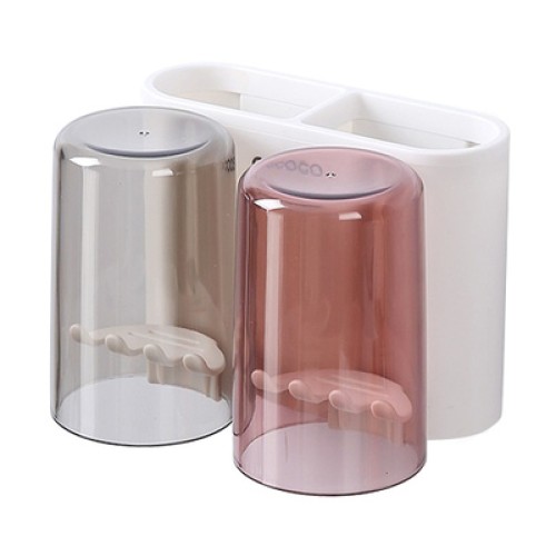 ECOCO ECOCO βάση οδοντόβουρτσας E1924 με 2 ποτήρια, λευκή