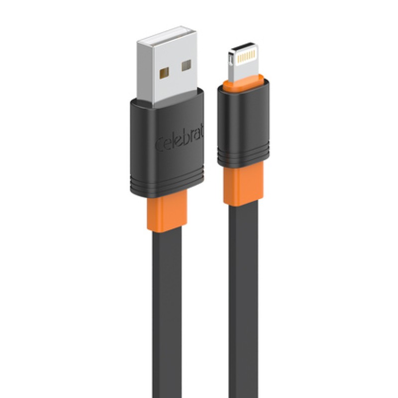 CELEBRAT CELEBRAT καλώδιο Lightning σε USB CB-33L, flat, 2.4A, 1m, μαύρο
