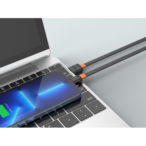 CELEBRAT CELEBRAT καλώδιο USB-C σε USB CB-33C, flat, 3A, 1m, μαύρο