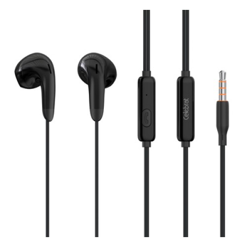 CELEBRAT CELEBRAT earphones με μικρόφωνο G27, 3.5mm σύνδεση, Φ14mm, 1.2m, μαύρα
