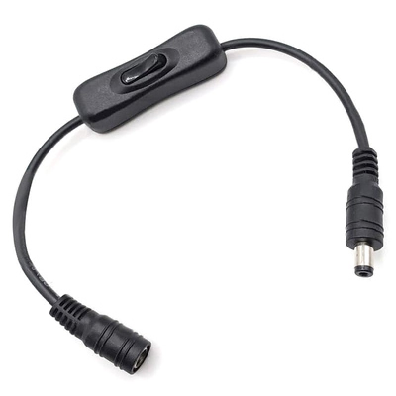 Powertech POWERTECH καλώδιο/διακόπτης τροφοδοσίας CAB-U158, 5.5x2.1mm, 30cm, μαύρο