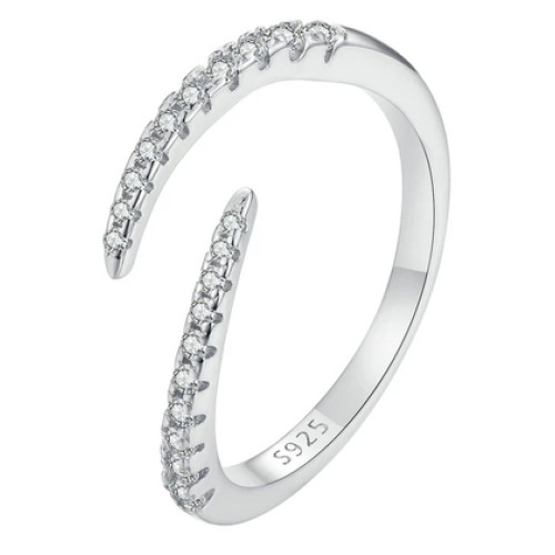 BAMOER BAMOER δαχτυλίδι BSR470-AE, κυβική ζιρκόνια, ανοιγόμενο, ασήμι 925 ασημί