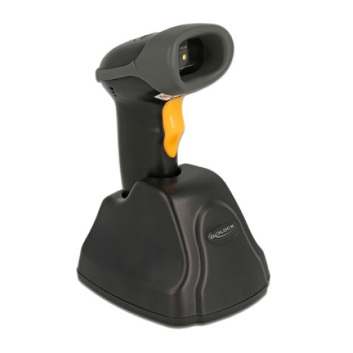 DELOCK DELOCK barcode scanner 90550, 1D & 2D, ασύρματο, με βάση φόρτισης, μαύρο