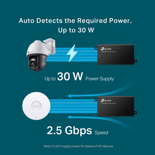TP-Link TP-LINK 2.5G PoE+ Injector TL-POE260S, IEEE 802.3af/at, Ver. 1.0