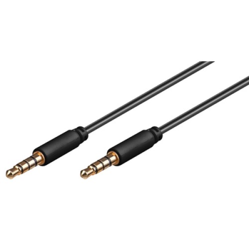 GOOBAY GOOBAY καλωδίου ήχου 3.5mm 63830, 4-pin, slim, CU, 2m, μαύρο