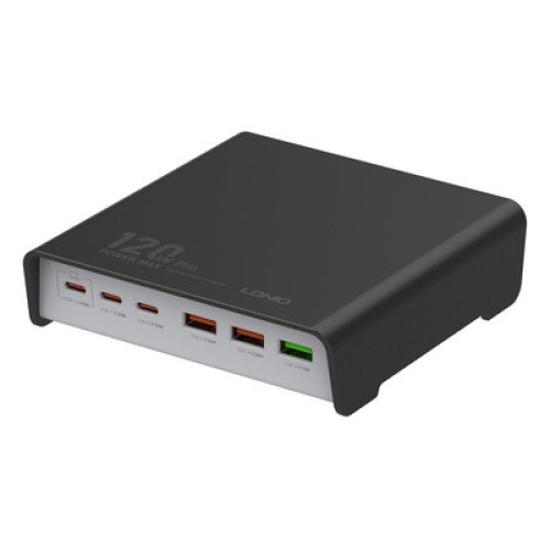 LDNIO LDNIO σταθμός φόρτισης Q605, 3x USB-C & 3x USB, 120W, PD/QC, μαύρος