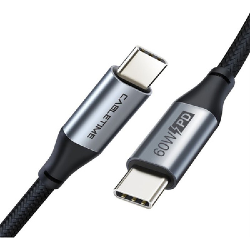CABLETIME CABLETIME καλώδιο USB-C σε USB-C CT-CMCM, 60W, 480Mbps, 2m, μαύρο