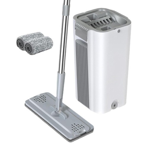 UNBRANDED Σετ κουβάς & παρκετέζα με μικροΐνες CLN-0055, 21x21x38cm, λευκό